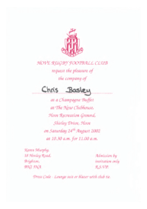 Invites to 2002 Clubhouse Opening A List