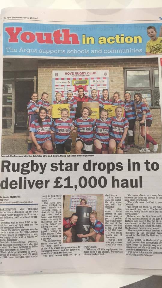 U18 Girls win £1000 of Rugby Kit U18 Girls win £1000 of Rugby Kit